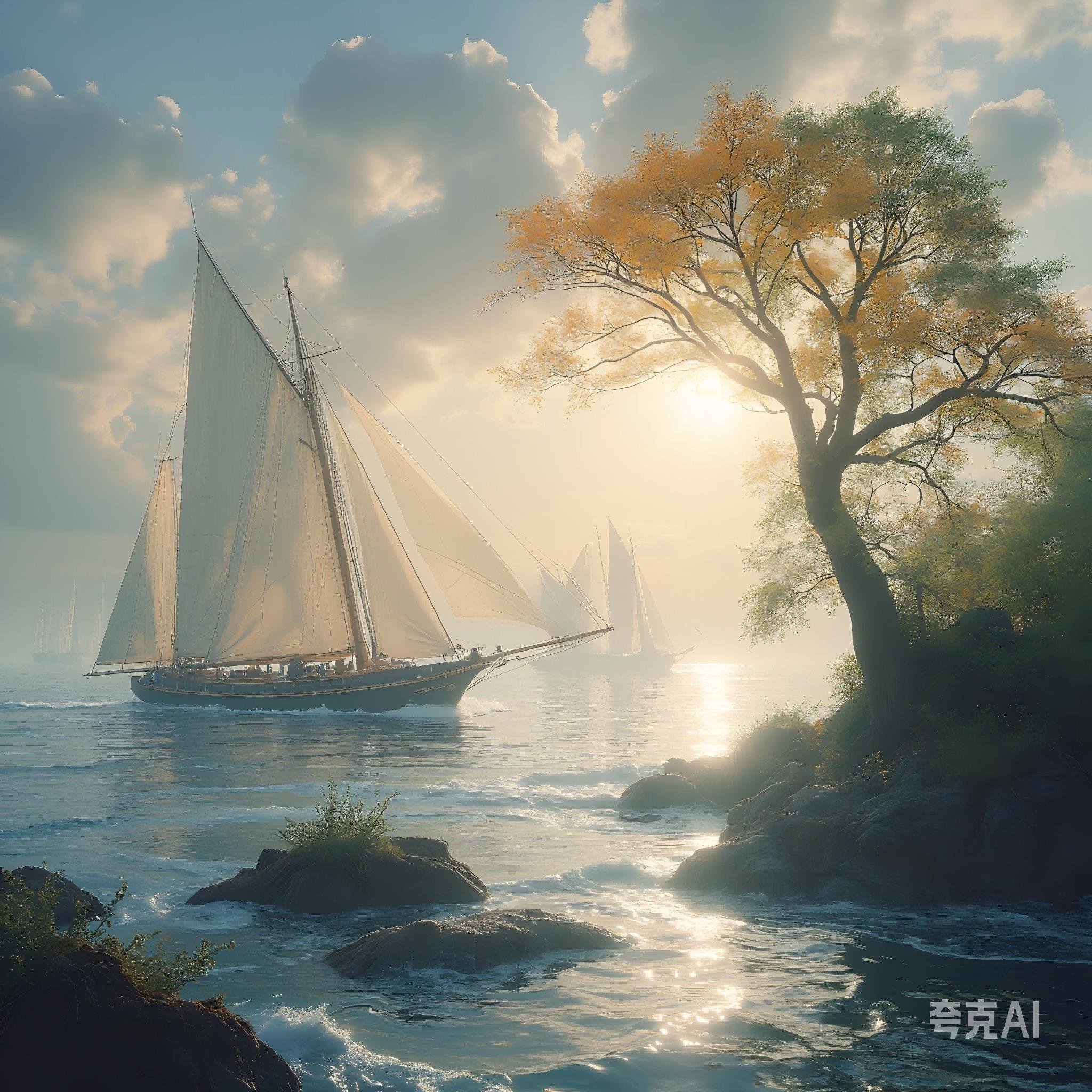 万浪孤舟，沧海一粟